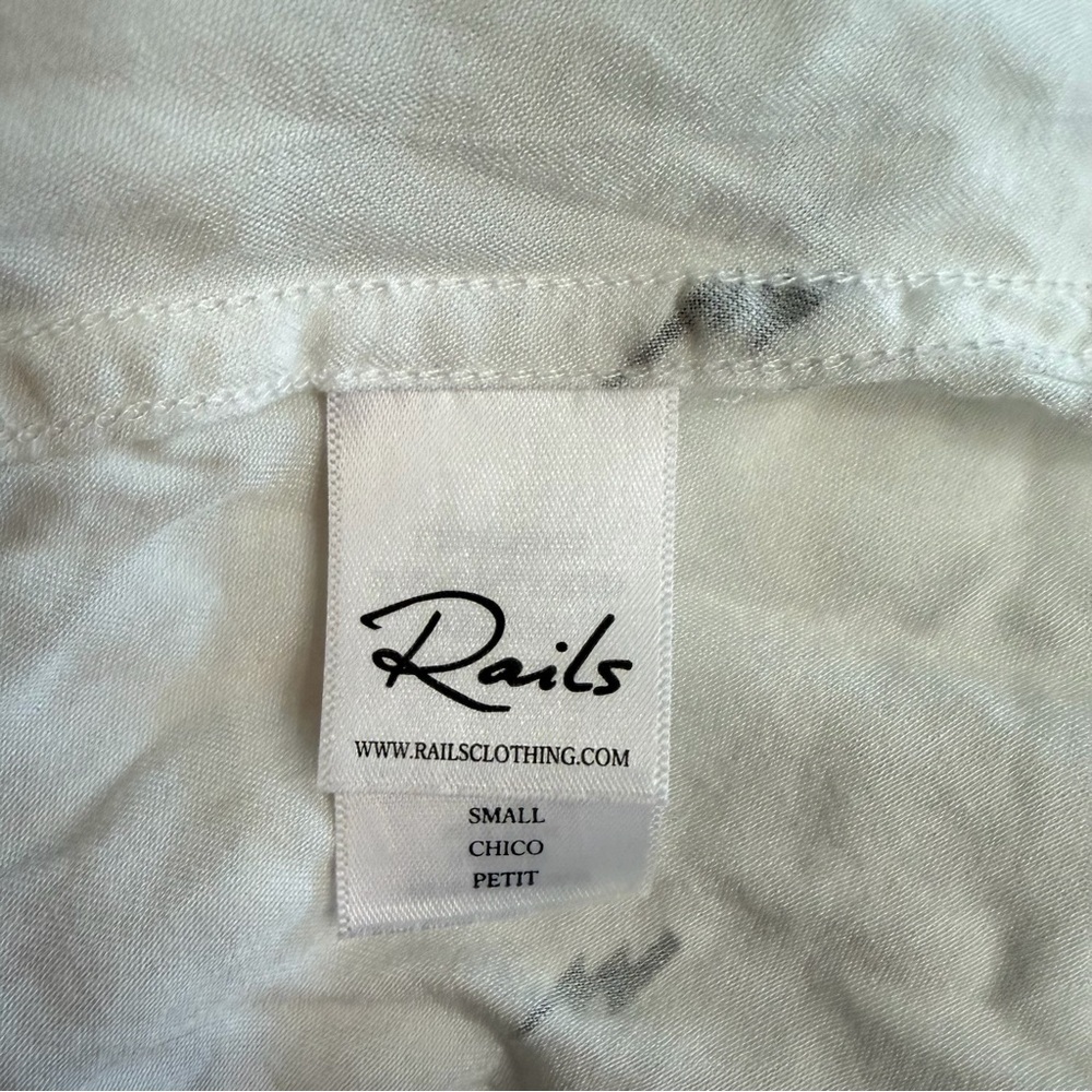 Rails Taylor White Flocked Lightning Button Down Long Sleeve Shirt 23111 - Picture 7 of 10